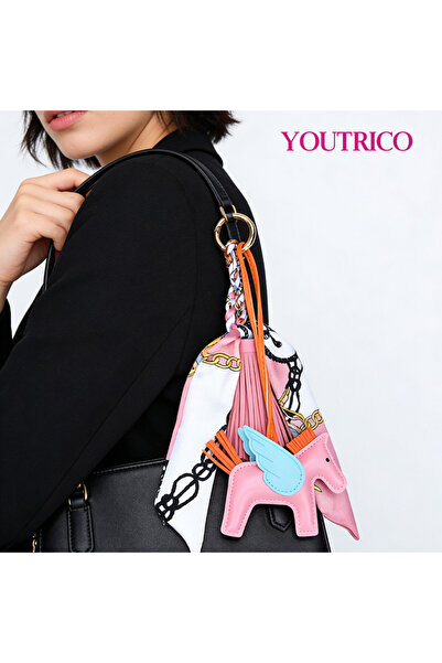 Youtrico Handmade, Pegasus Bag Charms for Handbag,Soft pink,52g