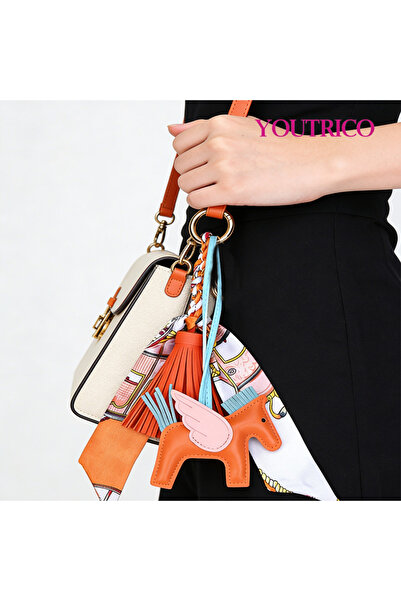 Youtrico Handmade, Pegasus Bag Charms for Handbag,Vibrant Orange,52g