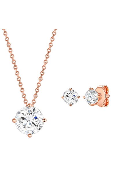 Rafaela Donata Silber-Set Set (Kette+Ohrstecker) Sterling Silber roségold verziert mit Kristallen von Swarovski®