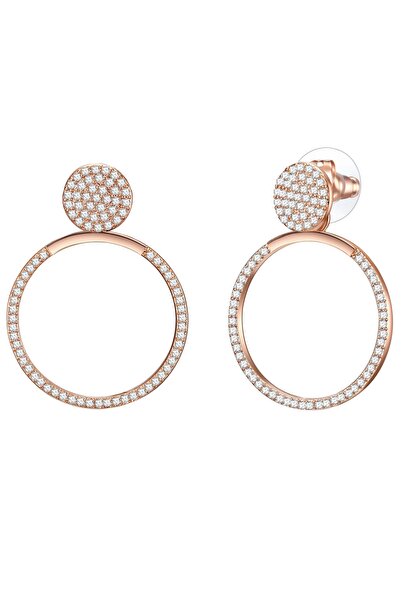 Lulu & Jane Modeschmuckohrstecker Ohrhänger roségold Zirkonia weiß