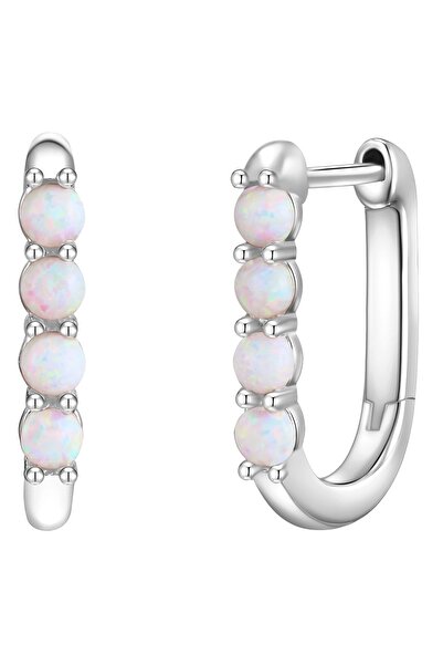 Glanzstücke München Silberohcreolen Creolen Sterling Silber Opal (synth.)