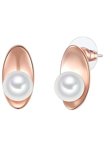 Lulu & Jane Perlenohrhänger Ohrhänger roségold Muschelkernperle weiß