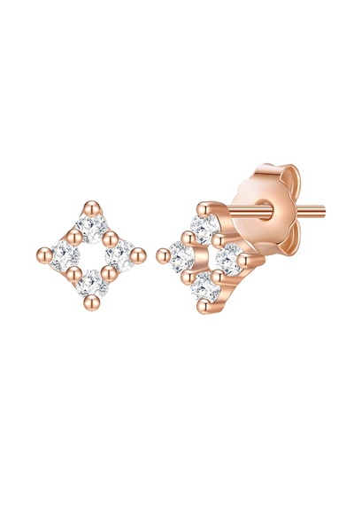 Glanzstücke München Silberohrstecker Ohrstecker Sterling Silber roségold Zirk...