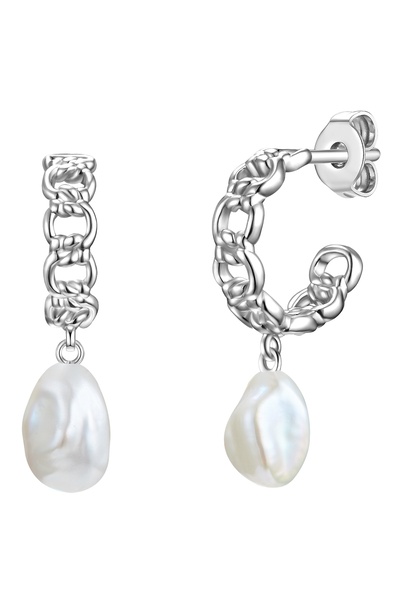 Glanzstücke München Silberohrcreolen Creolen Sterling Silber Süßwasser-Zuchtp...