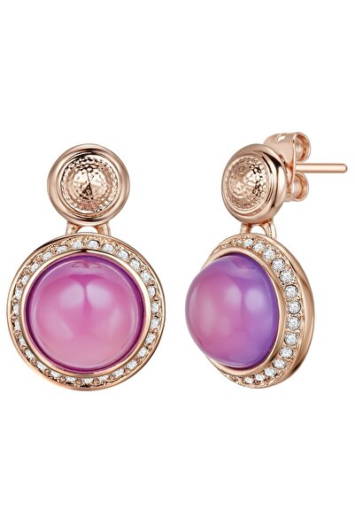 Lulu & Jane Ohrstecker mit Kristallen von Swarovski® Ohrstecker roségold Kunststoff weiß lila