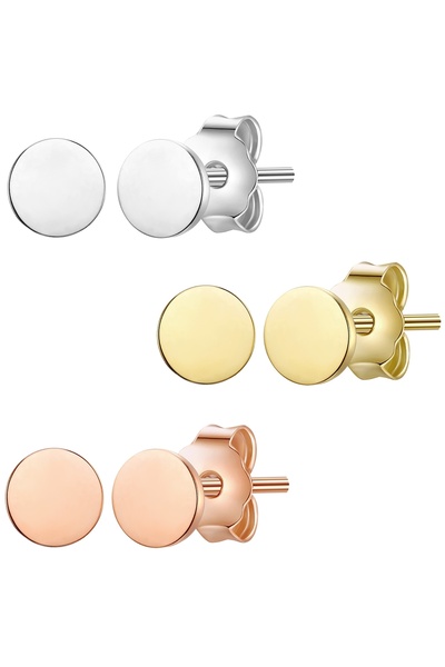 Glanzstücke München Silberohrstecker 3er Set Ohrstecker Sterling Silber tri-Color