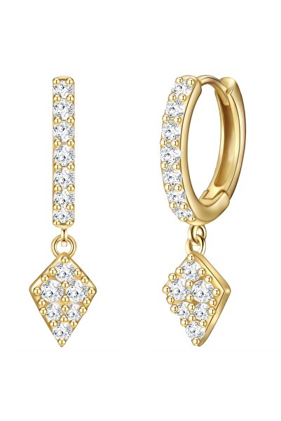 Glanzstücke München Silberohrcreolen Creolen Sterling Silber gelbgold Zirkoni...