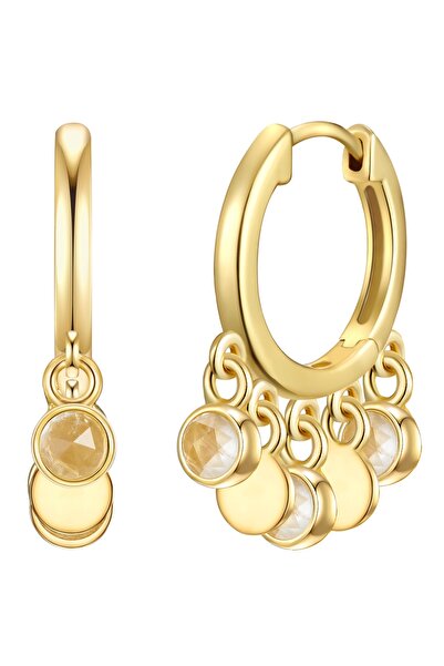 Glanzstücke München Silberohcreolen Creolen Sterling Silber gelbgold Mondstein