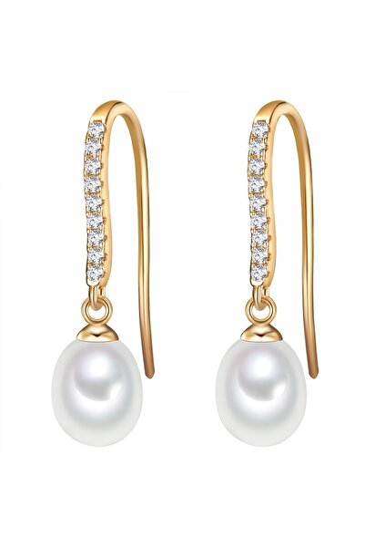 Valero Pearls Perlenohrhänger Ohrhänger Sterling Silber gelbgold Süßwasser-Zu...