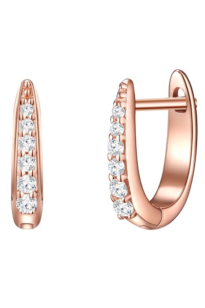 Glanzstücke München Silberohrcreolen Creolen Sterling Silber roségold Zirkoni...