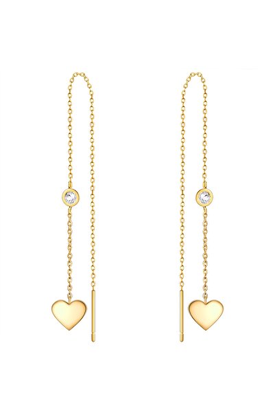 eastside Edelstahlohrhänger Ohrhänger Edelstahl gelbgold Preciosa weiß