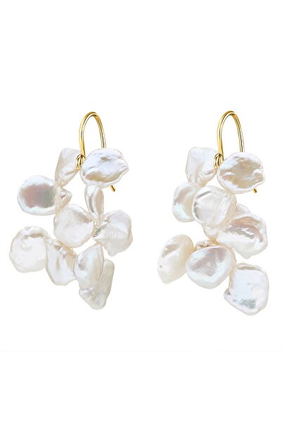 Valero Pearls Perlenohrhänger Ohrhänger Sterling Silber gelbgold Süßwasser-Zu...