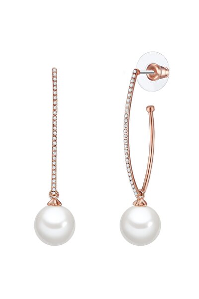 Lulu & Jane Perlenohrstecker Ohrstecker roségold Muschelkernperle weiß Krista...