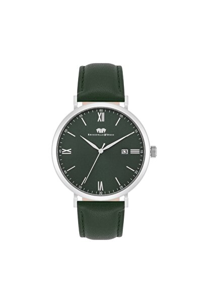 Rhodenwald & Söhne Quarzuhr Herren Quarzuhr silber Echtleder grün