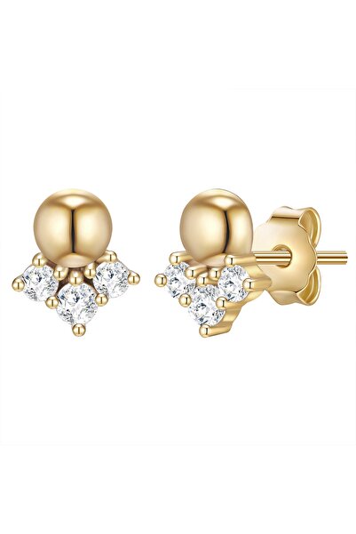 Glanzstücke München Silberohrstecker Ohrstecker Sterling Silber gelbgold Zirk...