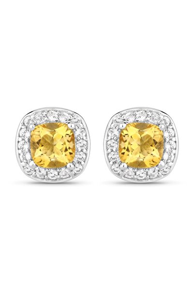 Rafaela Donata Edelsteinohrstecker Ohrstecker Sterling Silber Citrin Topas weiß