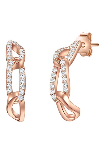 Glanzstücke München Silberohrcreolen Creolen Sterling Silber roségold Zirkoni...