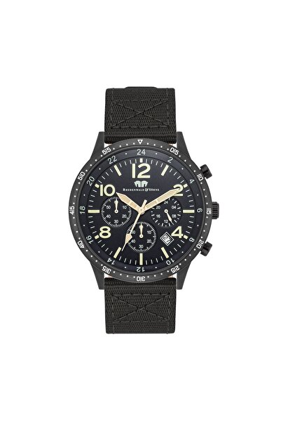 Rhodenwald & Söhne Chronograph Herren Chronograph schwarz Nylon schwarz