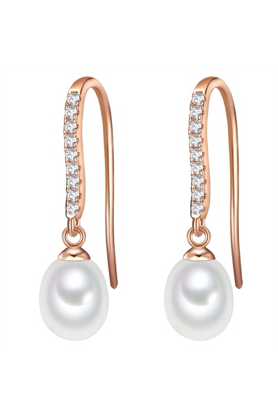 Valero Pearls Perlenohrhänger Ohrhänger Sterling Silber roségold Süßwasser-Zu...