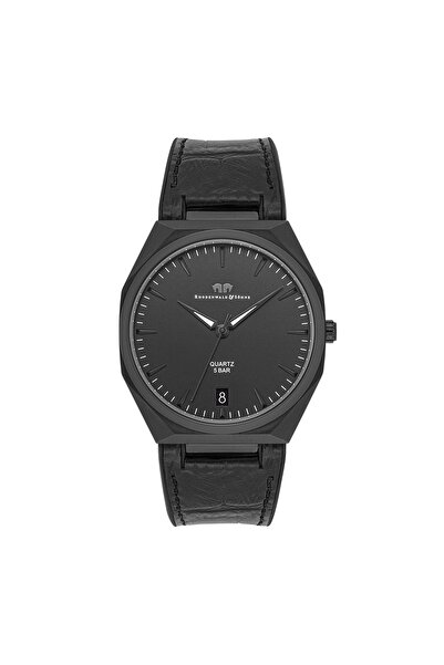 Rhodenwald & Söhne Quarzuhr Herren Quarzuhr schwarz Echtleder/Silikon schwarz