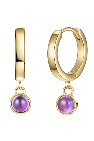 Glanzstücke München Silberohrcreolen Creolen Sterling Silber gelbgold Amethyst