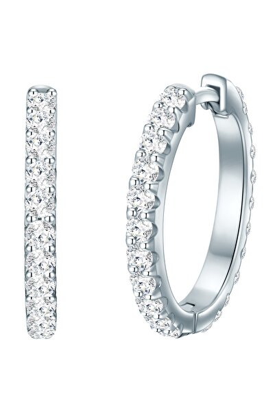 Trilani Silberohrcreolen Creolen Sterling Silber Zirkonia weiß