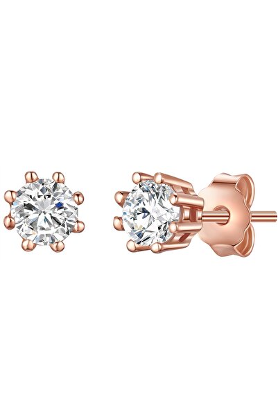 Lulu & Jane Silberohrstecker Ohrstecker Sterling Silber roségold Zirkonia weiß