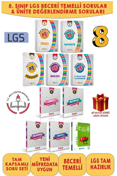 Başat Yayınları Başat-Deneme Dükkanı 8. Sınıf LGS Beceri Temelli Testler + Ünite Değerlendirme Sınavları + Hediye