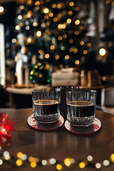 Artikel Christmas Themed Wooden Coasters Set of 6, Office Accessory, Tea Coff...