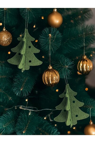 Artikel Yeşil Keçe Yılbaşı Ağaçı Süsü, Kapı Süsü Pencere Süsü Dekoratif Akses...