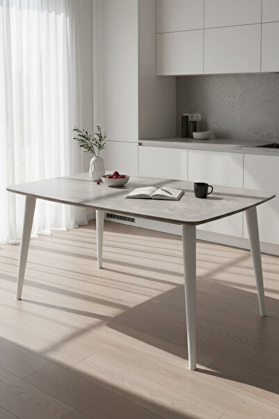 UMS MOBİLYA 80 x 140 Zen Yemek Masası–Mutfak Masası-Salon Masası-Ahşap Ayaklı...