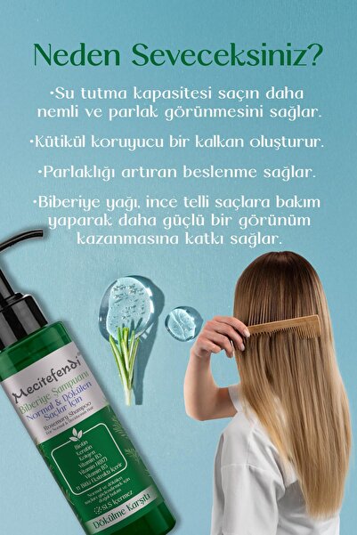 Mecitefendi Saç Dökülmesi Ve Yıpranmış Saçlar Için Güçlendirici Biberiye Şampuanı (BİOTİN&KERATİN&KOLAJEN) 150ml