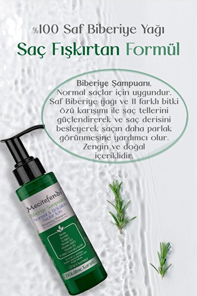 Mecitefendi Saç Dökülmesi Ve Yıpranmış Saçlar Için Güçlendirici Biberiye Şampuanı (BİOTİN&KERATİN&KOLAJEN) 150ml