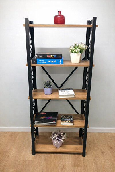 adımshops Desenli, Lazer Kesim, Metal, 5'li Raf,çiçeklik,kitaplık, Dolap