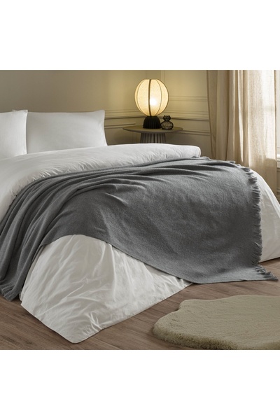 Linens Lunea Throw / Tv Battaniyesi Antrasit Tek Kişilik