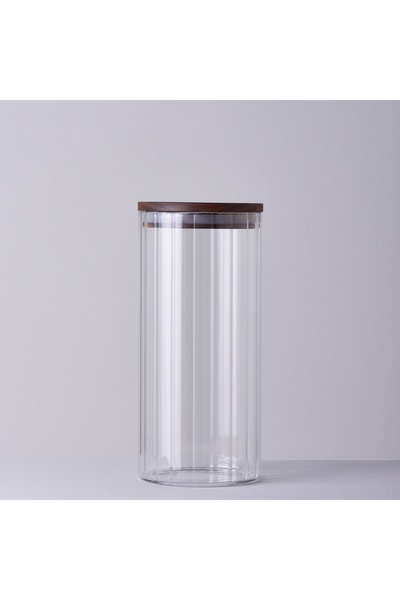 Linens Stripe Roller Cam-Akasya Kapak 1340 ml 10x10x22 cm Kavanoz