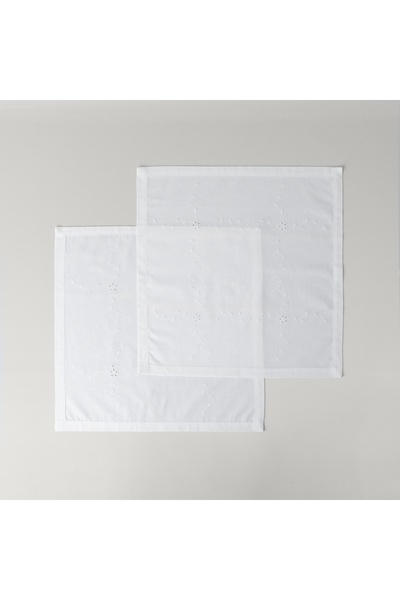 Linens مناديل بيتونيا 45×45 سم، عبوة من قطعتين، لون أبيض فاتح