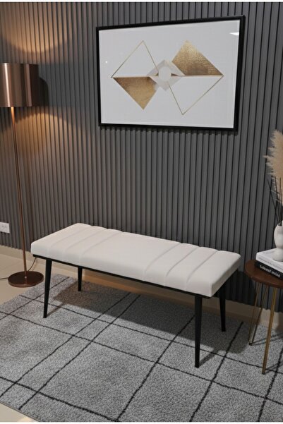 ÖZCAN METAL Siyah Metal Ayaklı Metal Kasalı Bench Mutfak Salon Antre Yatak Od...