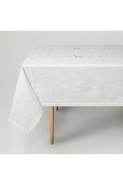 Linens مفرش طاولة من الشريط مقاس 150×250 سم باللون الأبيض الفاتح