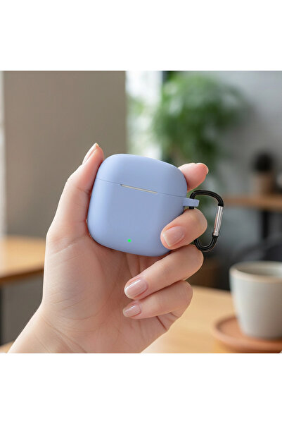 CaseOnn حافظة Xiaomi Redmi Buds 3 من السيليكون غير اللامع باللون الأزرق مع حزام