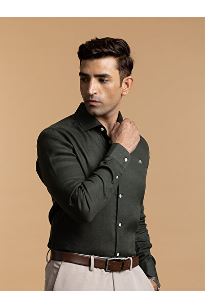 Mannerism The Midnight Luxe – Black Easy Care Linen Shirt with Elegant Depth,...