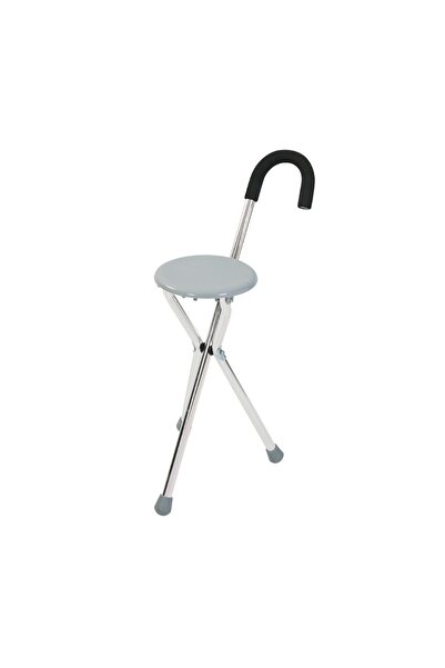 Genel Markalar Hasta Denge Bastonu Alüminyum Oturaklı Baston Sandalye Gri Tekli