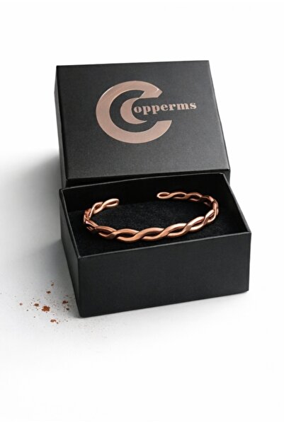 COPPERMS El Yapımı Burma Dövme Saf Bakır Bilezik Manyetik Alan Bilekliği.