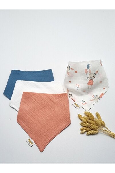 Yada Baby طقم مريلة وشاح مكون من أربع قطع مصنوع من القطن العضوي بنسبة 100% من...