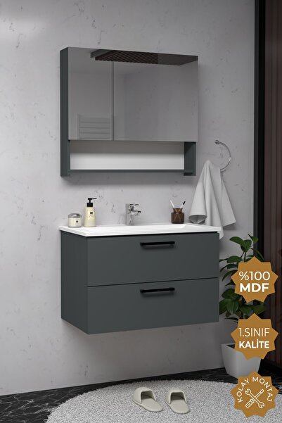 TETA HOME Batum 65 Cm Mdf Banyo Dolabı Seti