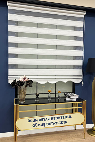 VOLPER MEKANİK PliseStar V-01 Pliseli Zebra Ve Stor Perde Gümüş Simli Etek Dilimli