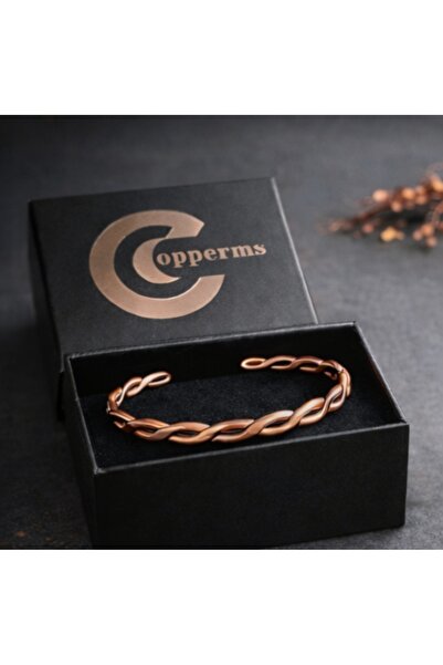 COPPERMS El Yapımı Burma Dövme Saf Bakır Bilezik Manyetik Alan Bilekliği.