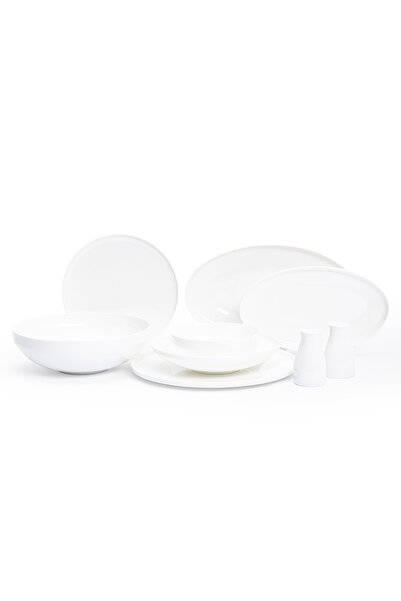 Maxx Doria Sade Sky 12 Kişilik 58 Parça Yuvarlak Bone Porselen Yemek Takımı