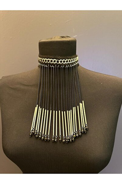 Gönülden Tasarım Çelik Püsküllü Kadın Kolye 28 Cm