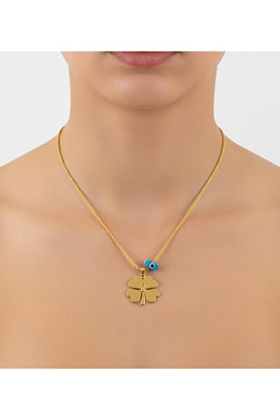 kuyumcu nurettin 6 gr (GRAM) Yonca Kolye 14 Ayar Altın 50 Cm